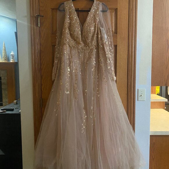 $598 NWT Mac Duggal 20295 Pink Champagne Dress - Picture 5 of 5